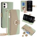 For iPhone 12 / 12 Pro Crossbody Litchi Texture Leather Phone Case(Green)