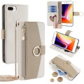 For iPhone 8 Plus / 7 Plus Crossbody Litchi Texture Leather Phone Case(White)