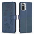 For Xiaomi Redmi Note 10 Pro Four-leaf Embossed Leather Phone Case(Blue)