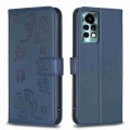 For Xiaomi Redmi Note 11 Pro Global Four-leaf Embossed Leather Phone Case(Blue)