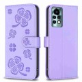 For Xiaomi Redmi Note 11 Pro Global Four-leaf Embossed Leather Phone Case(Purple)