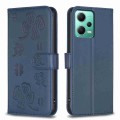 For Xiaomi Redmi Note 12 5G Global Four-leaf Embossed Leather Phone Case(Blue)