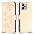 For Xiaomi Redmi Note 12 Pro+ 5G Global Four-leaf Embossed Leather Phone Case(Gold)