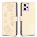 For Xiaomi Redmi Note 12 Pro 5G Global Four-leaf Embossed Leather Phone Case(Gold)