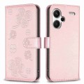 For Xiaomi Redmi Note 13 Pro+ 5G Four-leaf Embossed Leather Phone Case(Pink)
