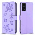 For Xiaomi Redmi K30S Four-leaf Embossed Leather Phone Case(Purple)