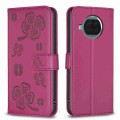 For Xiaomi Mi 10T Lite Four-leaf Embossed Leather Phone Case(Rose Red)