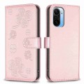 For Xiaomi Mi 11i / Poco F3 Four-leaf Embossed Leather Phone Case(Pink)