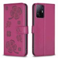 For Xiaomi 11T / 11T Pro Four-leaf Embossed Leather Phone Case(Rose Red)