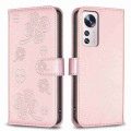 For Xiaomi 12 Lite Four-leaf Embossed Leather Phone Case(Pink)