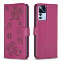 For Xiaomi 12T / 12T Pro Four-leaf Embossed Leather Phone Case(Rose Red)