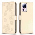 For Xiaomi 13 Lite 5G Four-leaf Embossed Leather Phone Case(Gold)