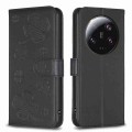 For Xiaomi 13 Ultra Four-leaf Embossed Leather Phone Case(Black)