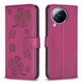 For Xiaomi Civi 3 5G Four-leaf Embossed Leather Phone Case(Rose Red)