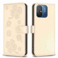 For Xiaomi Poco C55 / Redmi 12C Four-leaf Embossed Leather Phone Case(Gold)