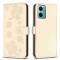 For Xiaomi Redmi 10 5G / Note 11E Four-leaf Embossed Leather Phone Case(Gold)