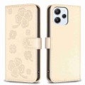 For Xiaomi Redmi 12 4G Four-leaf Embossed Leather Phone Case(Gold)