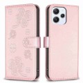 For Xiaomi Redmi 12 4G Four-leaf Embossed Leather Phone Case(Pink)