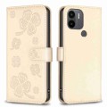 For Xiaomi Redmi A1+ / A2 Four-leaf Embossed Leather Phone Case(Gold)