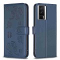 For Xiaomi Redmi K60 / K60 Pro Four-leaf Embossed Leather Phone Case(Blue)