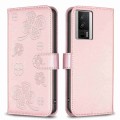 For Xiaomi Redmi K60 / K60 Pro Four-leaf Embossed Leather Phone Case(Pink)