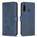 For Xiaomi Redmi Note 8 Four-leaf Embossed Leather Phone Case(Blue)