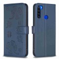 For Xiaomi Redmi Note 8T Four-leaf Embossed Leather Phone Case(Blue)