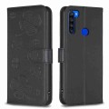 For Xiaomi Redmi Note 8T Four-leaf Embossed Leather Phone Case(Black)