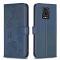 For Xiaomi Redmi Note 9 Pro Max Four-leaf Embossed Leather Phone Case(Blue)