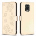 For Xiaomi Redmi Note 9 Pro Max Four-leaf Embossed Leather Phone Case(Gold)
