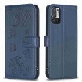 For Xiaomi Redmi Note 10 5G Four-leaf Embossed Leather Phone Case(Blue)
