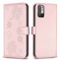For Xiaomi Redmi Note 10 5G Four-leaf Embossed Leather Phone Case(Pink)