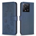 For Xiaomi 13T Four-leaf Embossed Leather Phone Case(Blue)