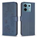 For Xiaomi Redmi Note 13 Pro 4G Global Four-leaf Embossed Leather Phone Case(Blue)