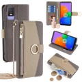 For TCL 403 Crossbody Litchi Texture Leather Phone Case(Grey)