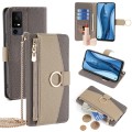 For TCL 40 XE 5G / 40 X 5G T601D Crossbody Litchi Texture Leather Phone Case(Grey)
