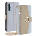 For TCL 20 5G / 20S / 20L / 20L+ Crossbody Litchi Texture Leather Phone Case(Blue)