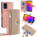 For Alcatel 1B 2022 Crossbody Litchi Texture Leather Phone Case(Pink)