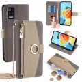 For LG K52 Crossbody Litchi Texture Leather Phone Case(Grey)