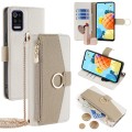 For LG K52 Crossbody Litchi Texture Leather Phone Case(White)