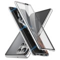 For Samsung Galaxy S24 Ultra 5G HD Full Cover Magnetic Metal Tempered Glass Phone Case(Silver)