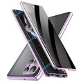 For Samsung Galaxy S24 Ultra 5G Privacy Full Cover Magnetic Metal Tempered Glass Phone Case(Purple)