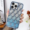 For iPhone 15 Pro Max Star Flower Electroplated TPU Phone Case with Gradient Glitter Paper(Blue)