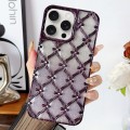 For iPhone 15 Pro Max Star Flower Electroplated TPU Phone Case with Gradient Glitter Paper(Purple)