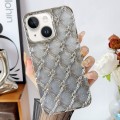 For iPhone 13 Star Flower Electroplated TPU Phone Case with Gradient Glitter Paper(Silver)