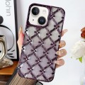 For iPhone 13 Star Flower Electroplated TPU Phone Case with Gradient Glitter Paper(Purple)