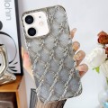 For iPhone 12 Star Flower Electroplated TPU Phone Case with Gradient Glitter Paper(Silver)