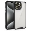 For iPhone 15 Pro Max Shockproof Acrylic Phone Case with Lens Glass Film(Black)