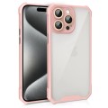 For iPhone 15 Pro Max Shockproof Acrylic Phone Case with Lens Glass Film(Pink)