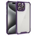For iPhone 15 Pro Max Shockproof Acrylic Phone Case with Lens Glass Film(Purple)